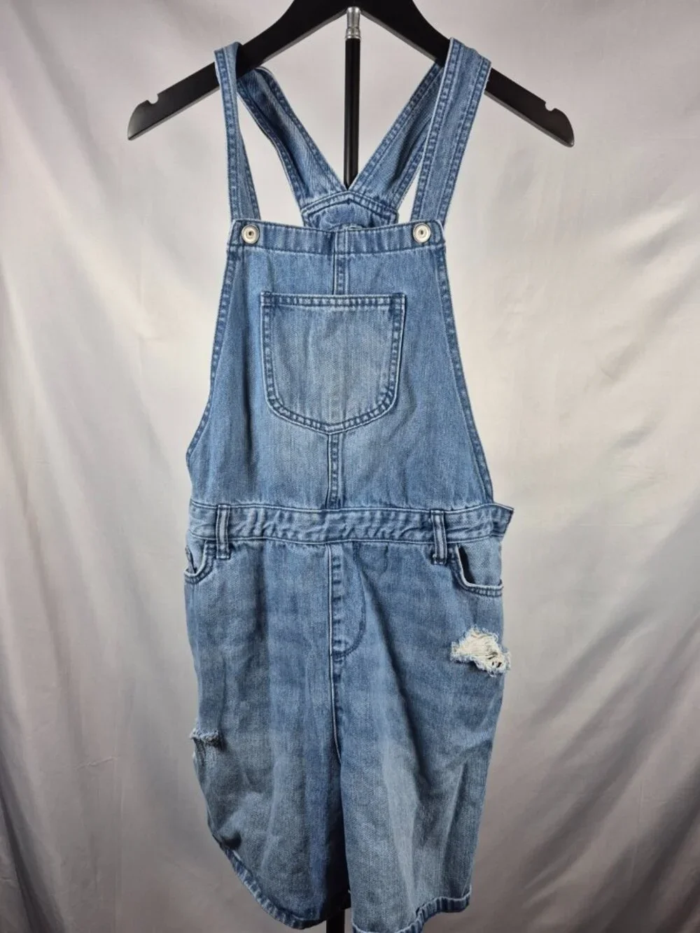 The Children’s Place Girls Size 16 Distressed Denim Shortalls Overalls